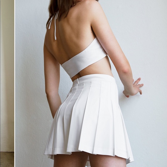 Sunday Best White Tennis Skirt (olive style, 15”) - Picture 2 of 6